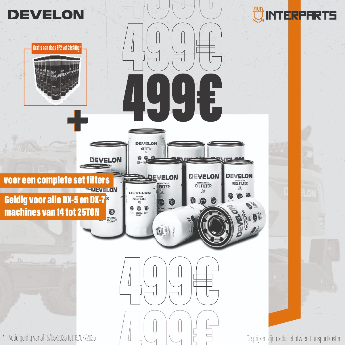 Speciale aanbieding: Develon-filterkits voor slechts 499€